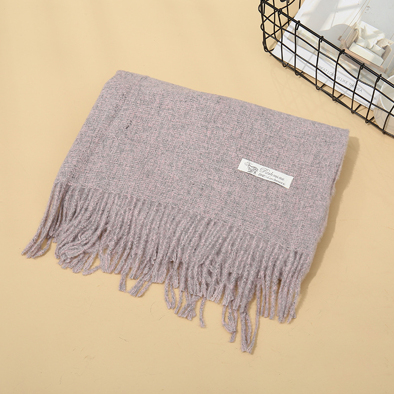 Winter solid color clip flower scarf