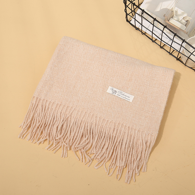 Winter solid color clip flower scarf