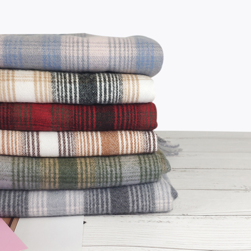 Cashmere winter thick plaid scarf