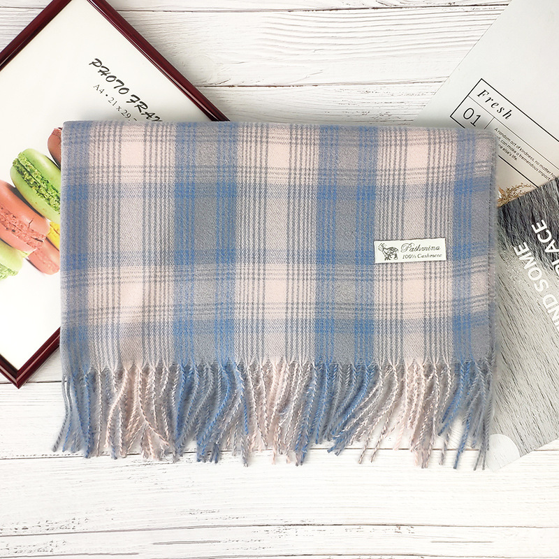Cashmere winter thick plaid scarf