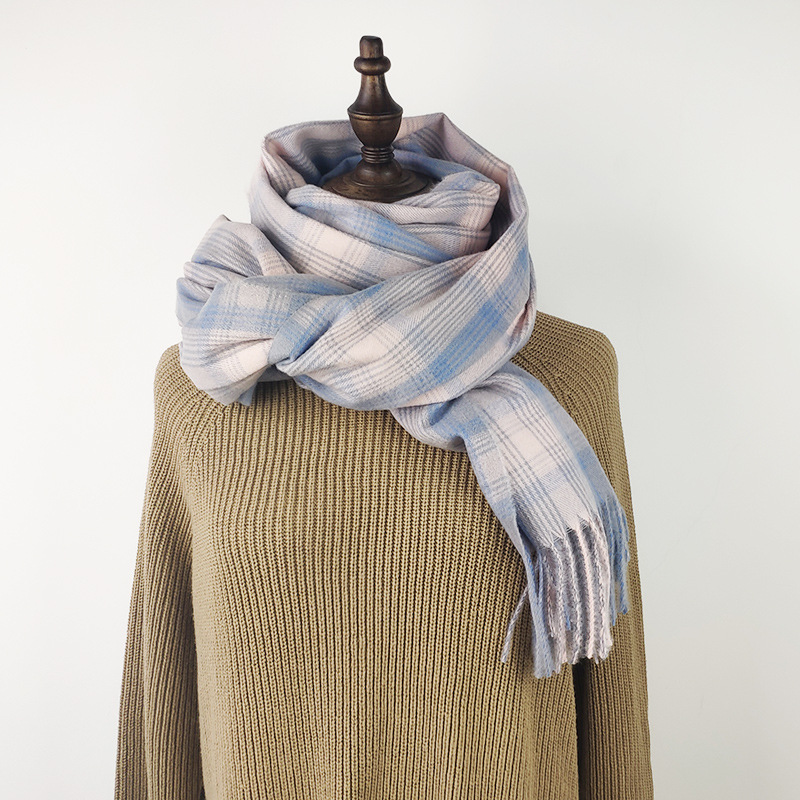 Cashmere winter thick plaid scarf