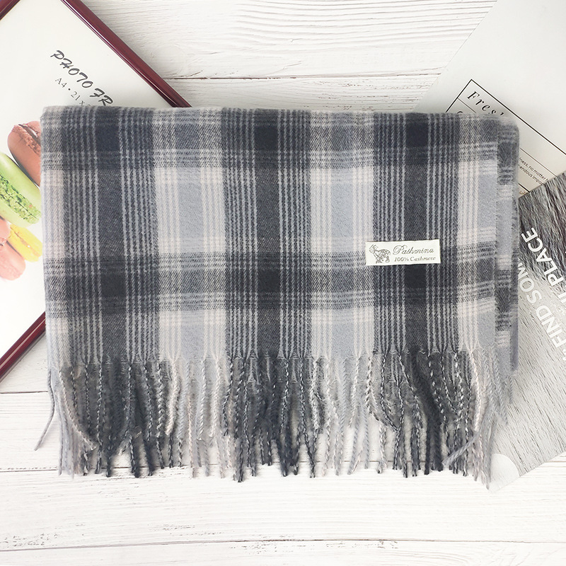 Cashmere winter thick plaid scarf