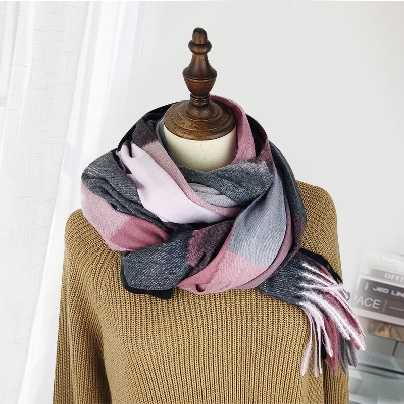 Winter plaid thick scarf wholesale
