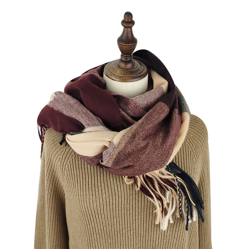 Winter plaid thick scarf wholesale