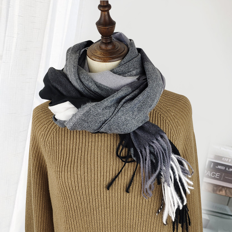Winter plaid thick scarf wholesale