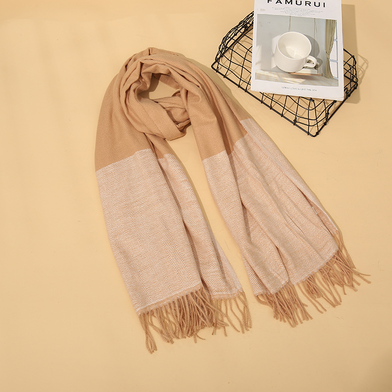 Cashmere padded shawl scarf