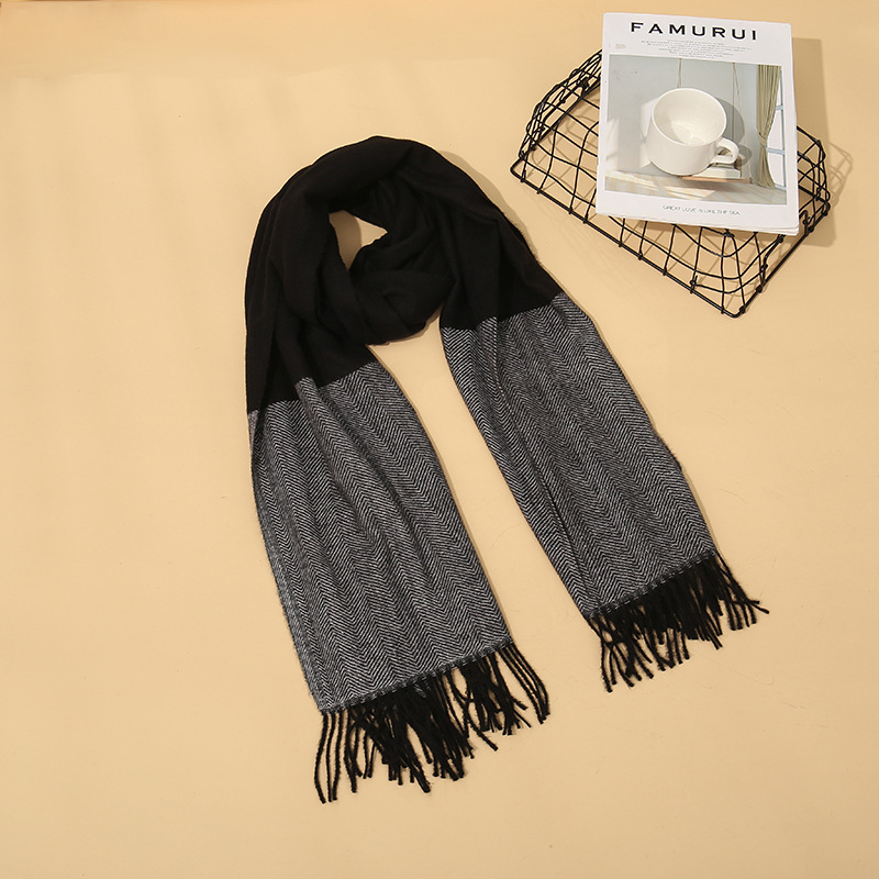 Cashmere padded shawl scarf