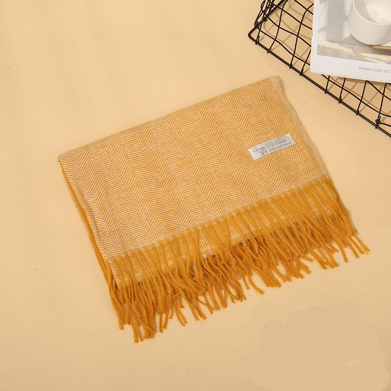 Cashmere padded shawl scarf