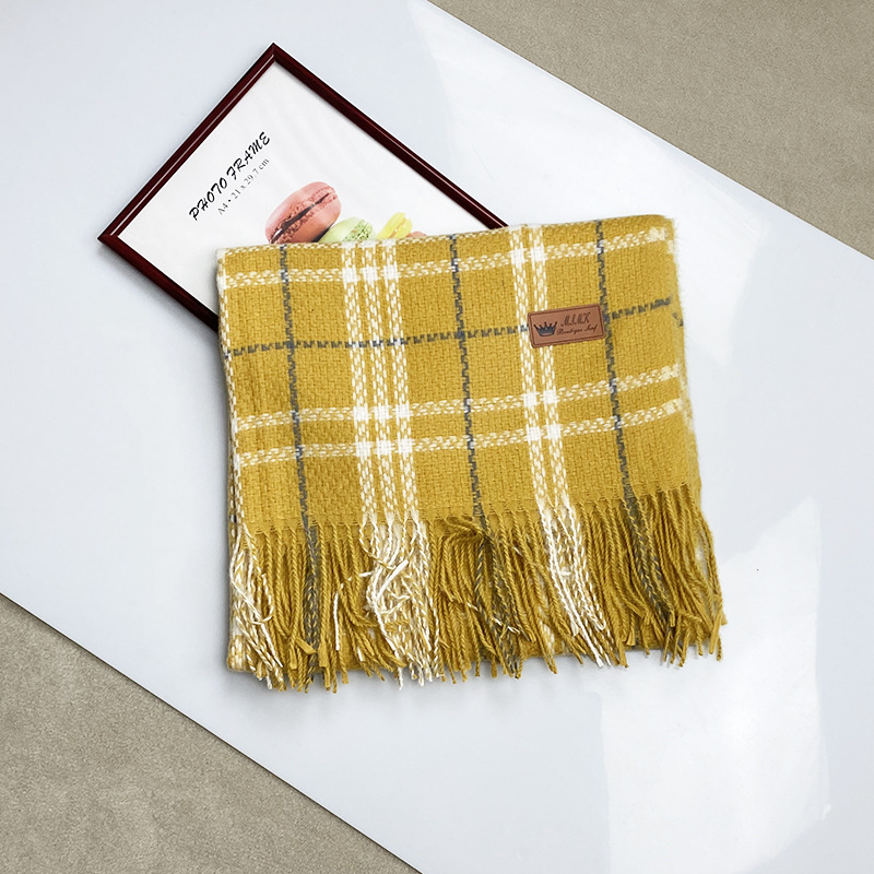 Striped cashmere fringed scarf wholesale