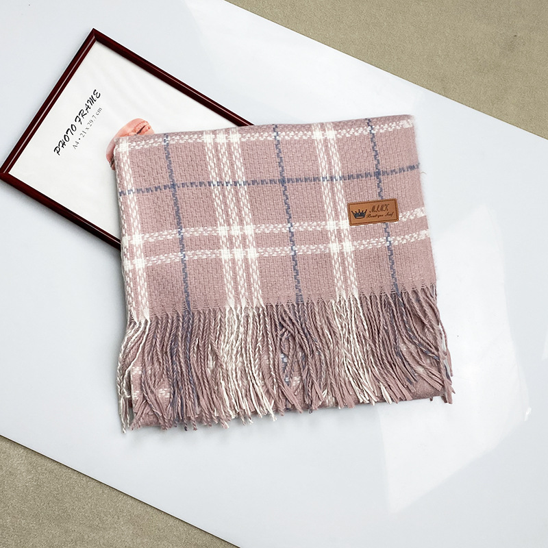 Striped cashmere fringed scarf wholesale