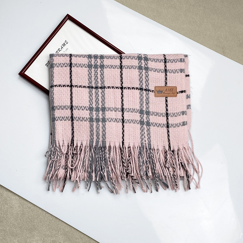 Striped cashmere fringed scarf wholesale