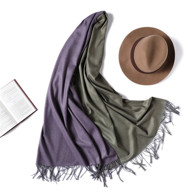 Pure color solid color double sided scarf