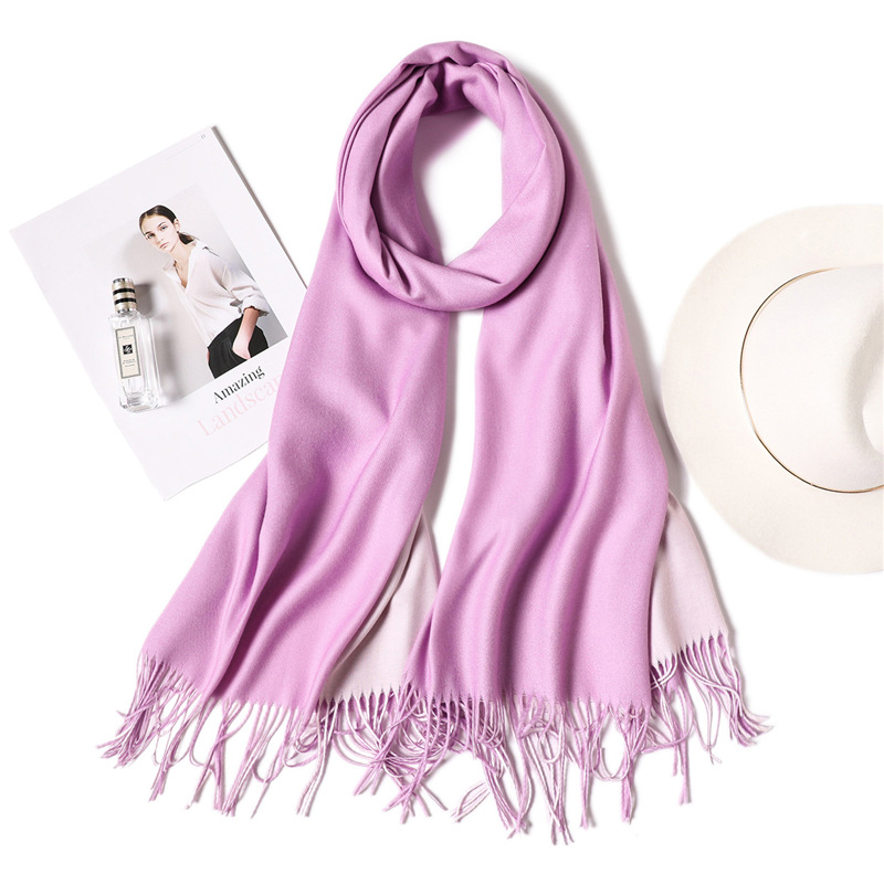 Pure color solid color double sided scarf