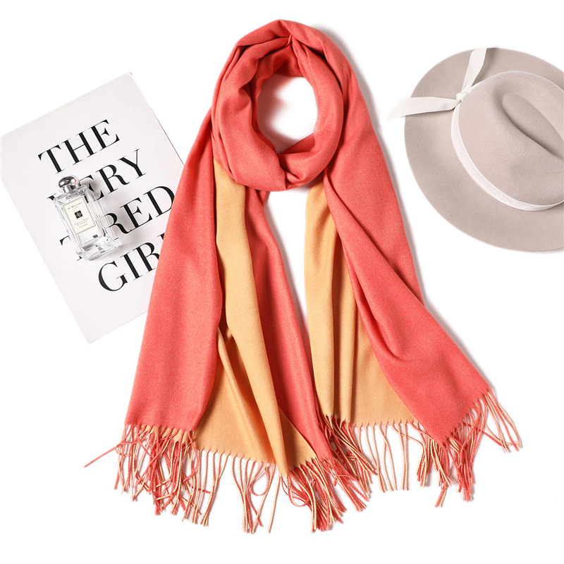 Pure color solid color double sided scarf