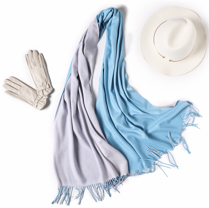 Pure color solid color double sided scarf