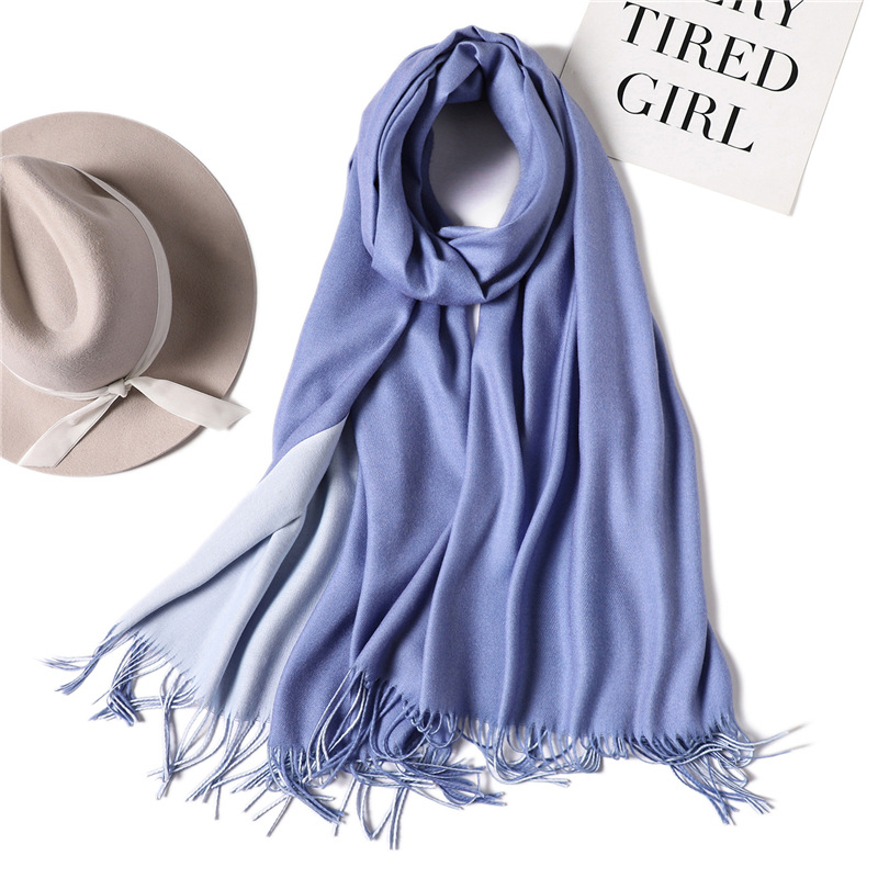 Pure color solid color double sided scarf