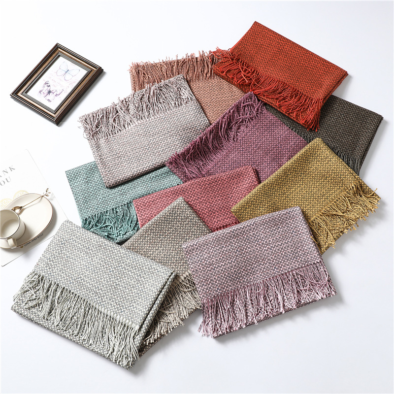 Cashmere ladies winter solid color scarf