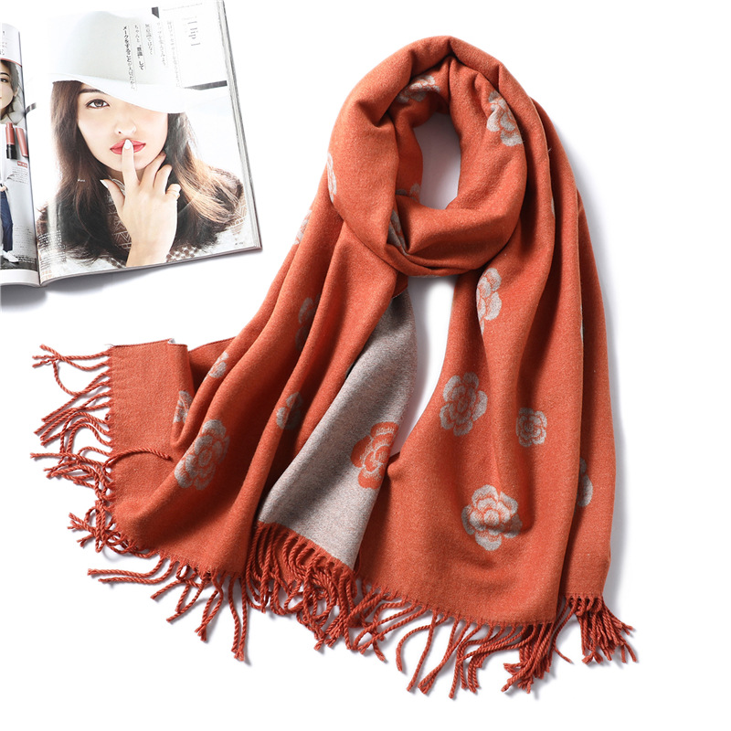 Camellia cashmere scarf wholesale