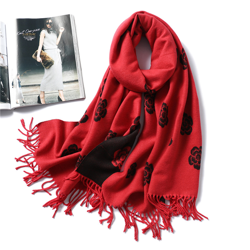 Camellia cashmere scarf wholesale
