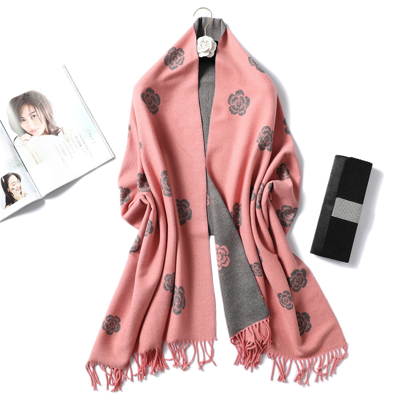 Camellia cashmere scarf wholesale