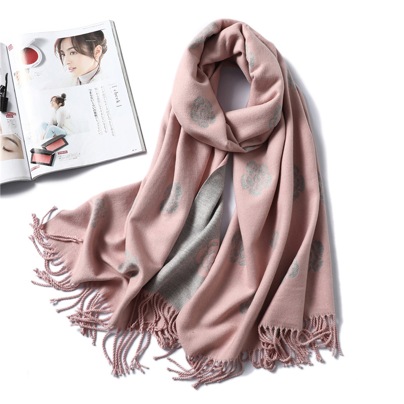 Camellia cashmere scarf wholesale
