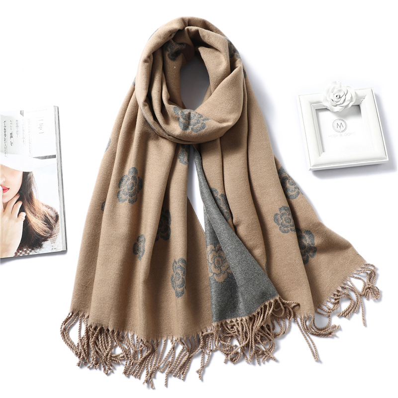 Camellia cashmere scarf wholesale