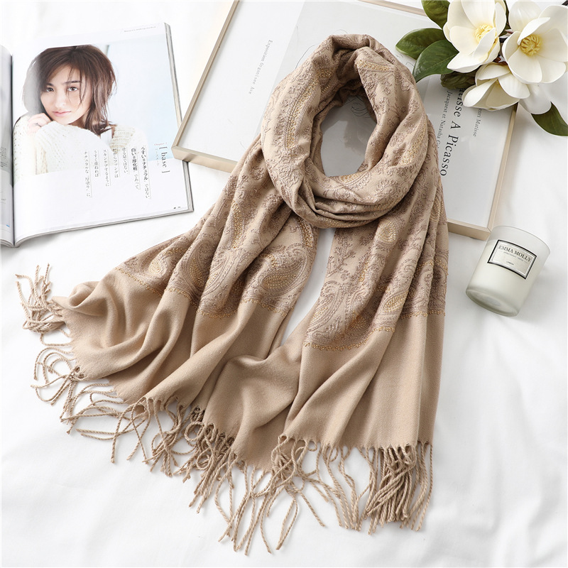 Cashmere shawl embroidered temperament scarf