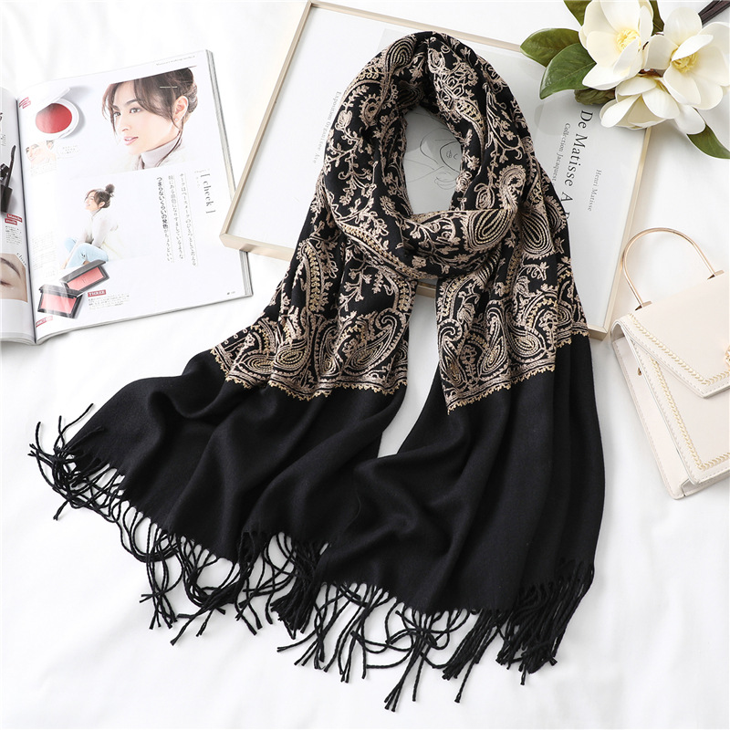 Cashmere shawl embroidered temperament scarf