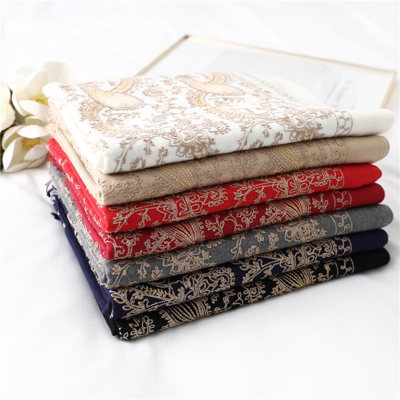 Cashmere shawl embroidered temperament scarf