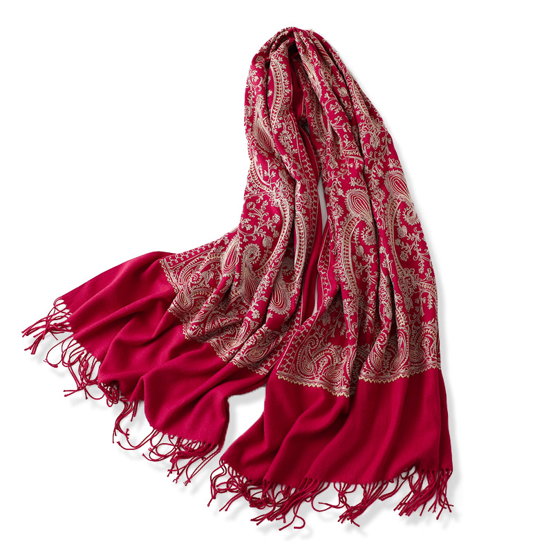 Cashmere shawl embroidered temperament scarf