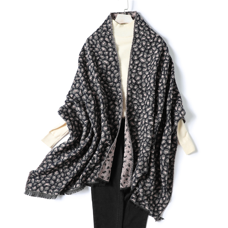 Leopard Print Thick Cashmere Scarf
