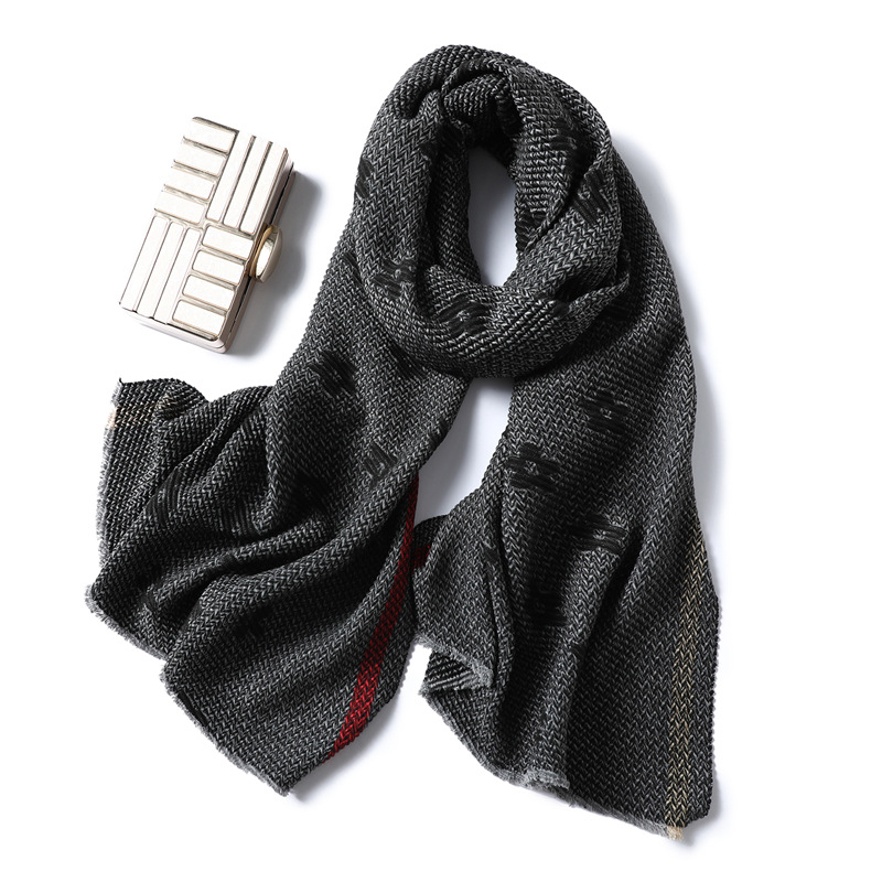 Flower double side cashmere scarf