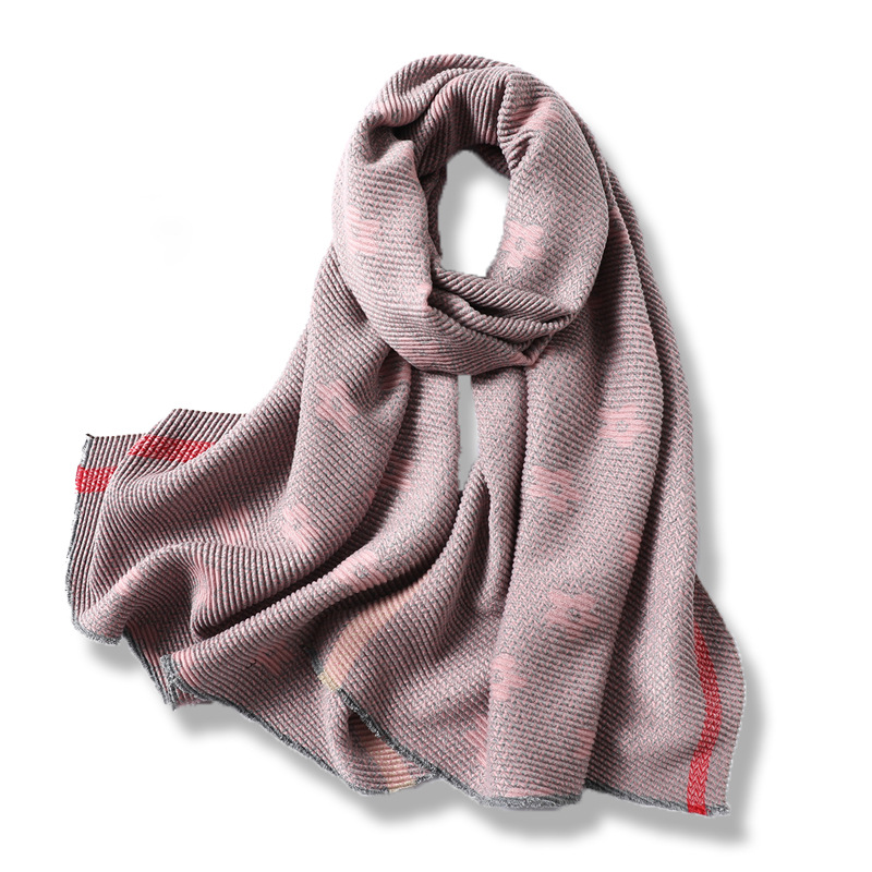 Flower double side cashmere scarf