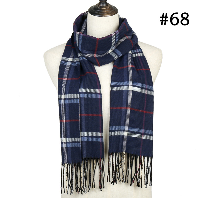 Check striped scarf cashmere scarf