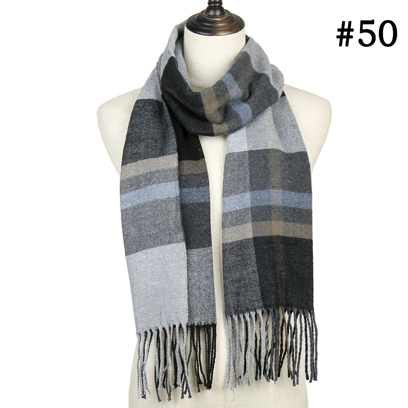 Check striped scarf cashmere scarf