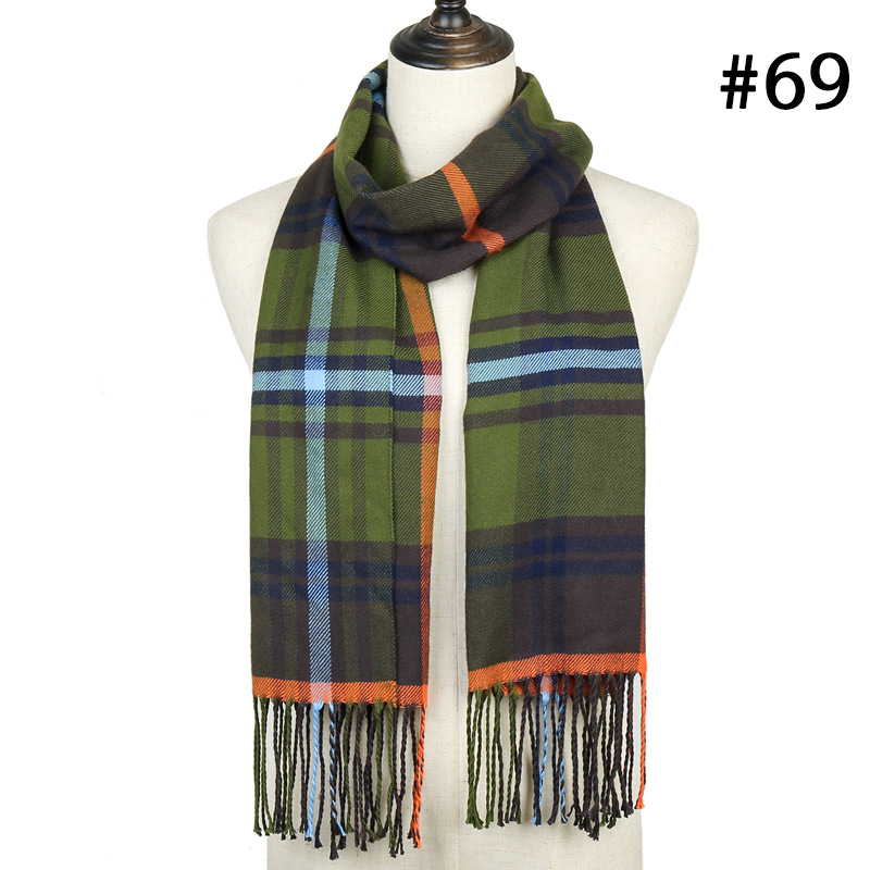 Check striped scarf cashmere scarf