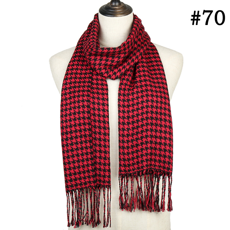 Check striped scarf cashmere scarf