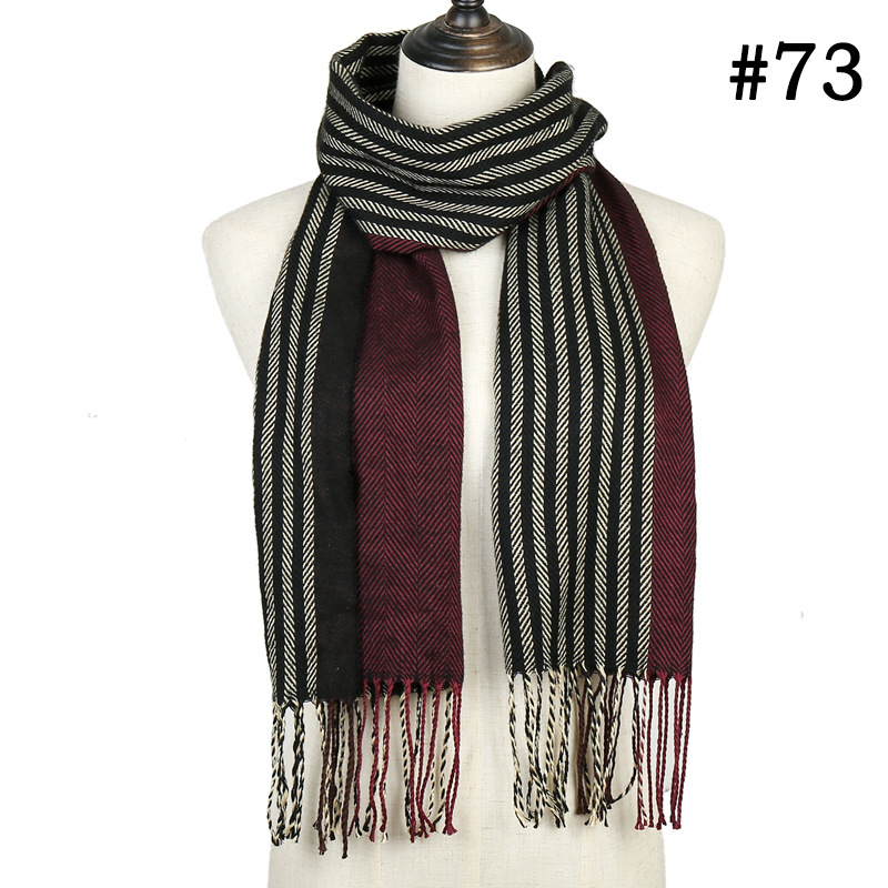Check striped scarf cashmere scarf