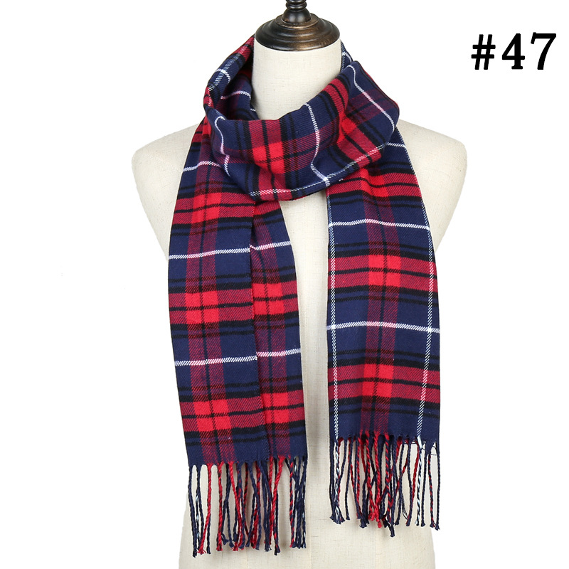 Check striped scarf cashmere scarf