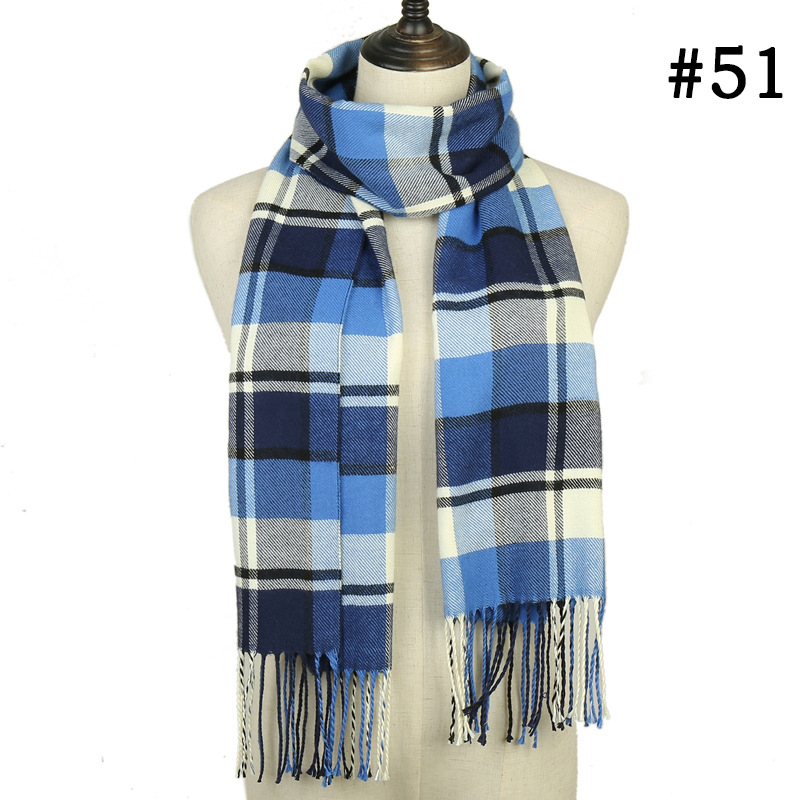 Check striped scarf cashmere scarf