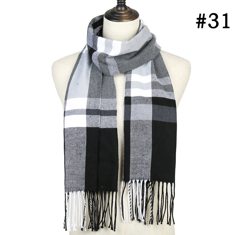 Long plaid scarf cashmere shawl