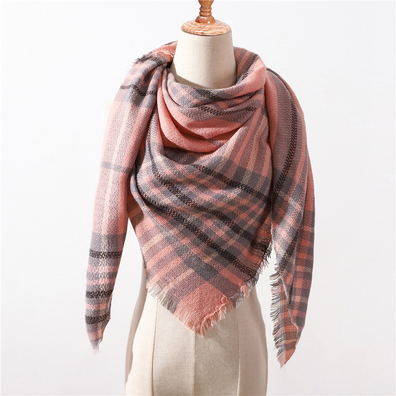 Polka dot fringed cashmere shawl