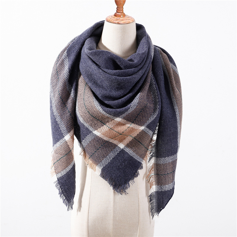 Polka dot fringed cashmere shawl