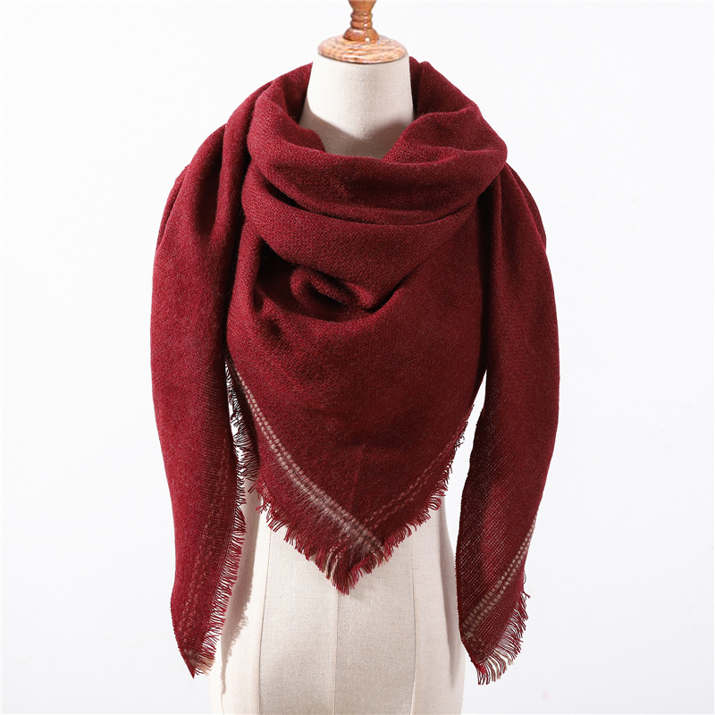 Polka dot fringed cashmere shawl