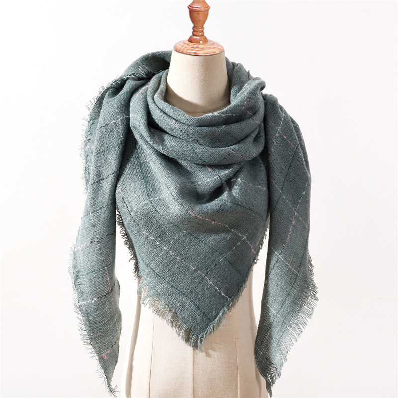 Polka dot fringed cashmere shawl