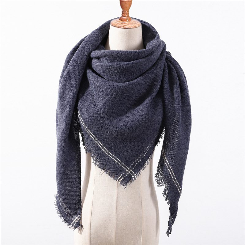 Polka dot fringed cashmere shawl
