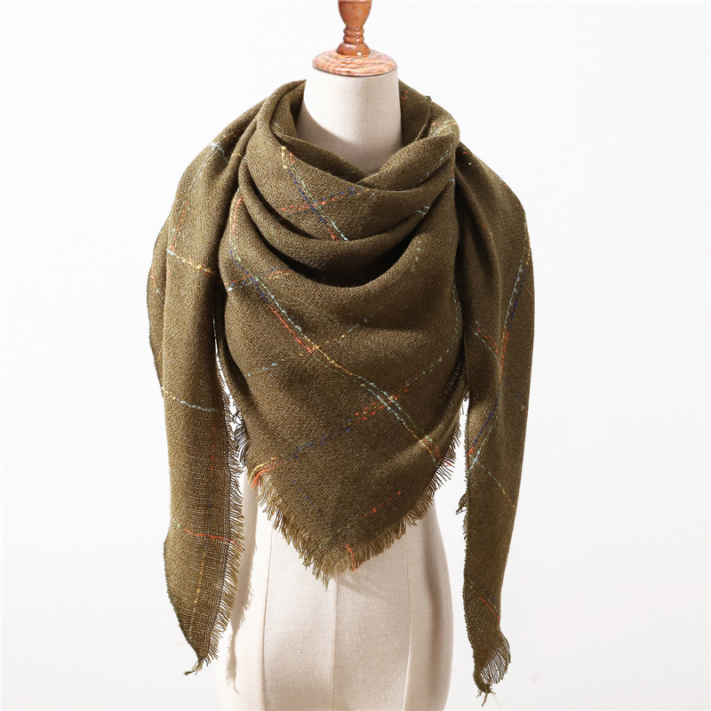 Polka dot fringed cashmere shawl