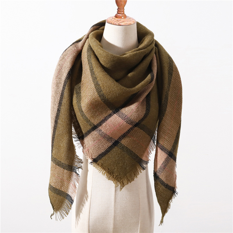 Polka dot fringed cashmere shawl