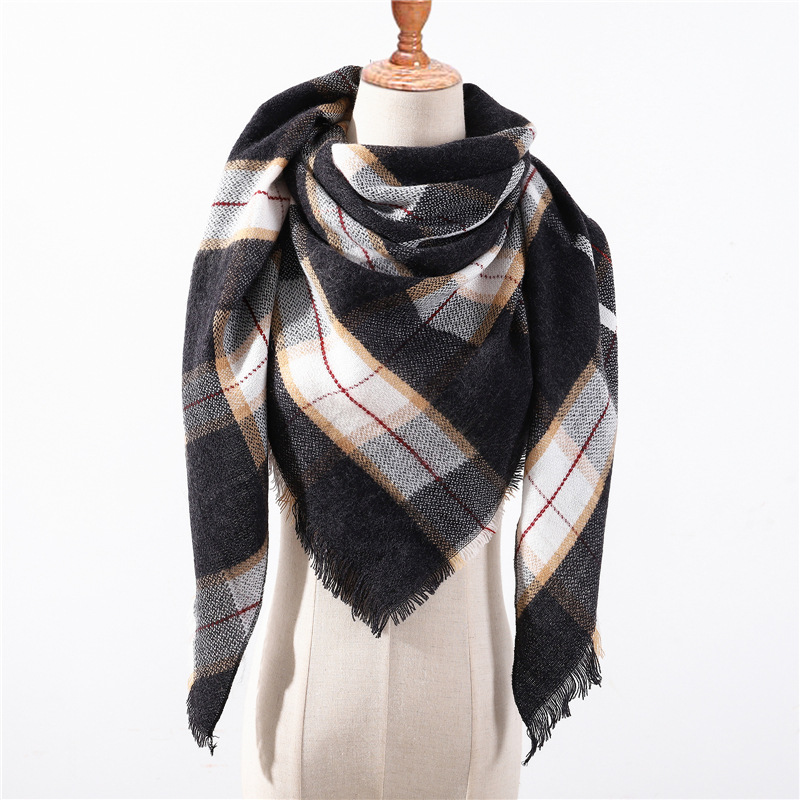 Polka dot fringed cashmere shawl