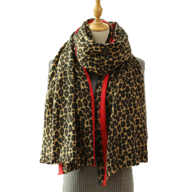 Leopard scarf cashmere winter shawl